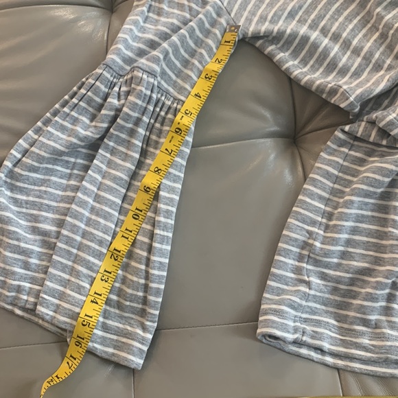 Gray White Striped Jersey-Knit Dress with Hood - Picture 9 of 9